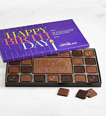 Simply Chocolate Happy Birthday Personalized Box
